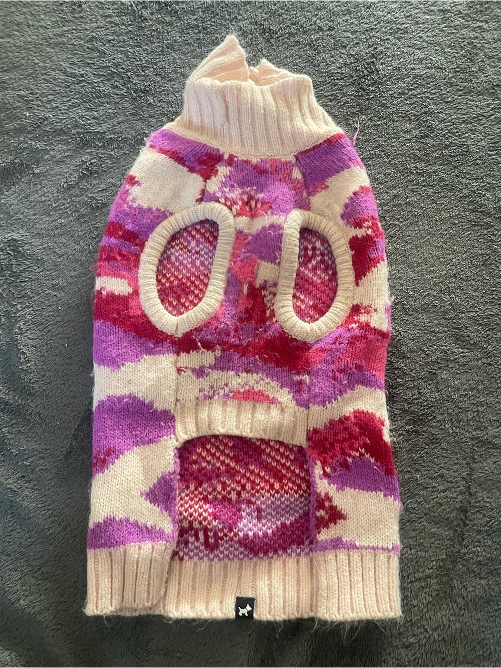 Cozy Pink Multi-Tone Knit Dog Sweater
